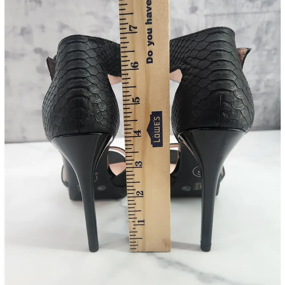 NIB Chinese Laundry Z-Faire Snake Print Black Open Toe 4